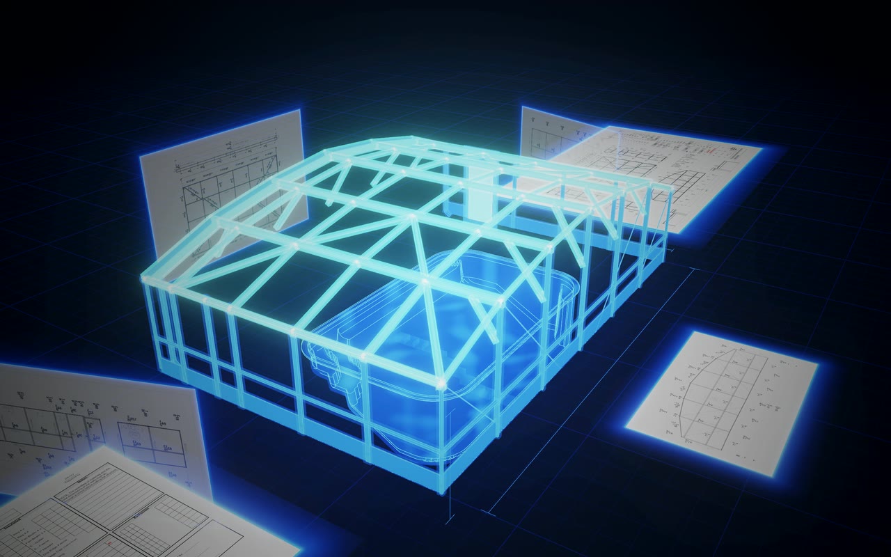 The enclosure built over the survey in 3D